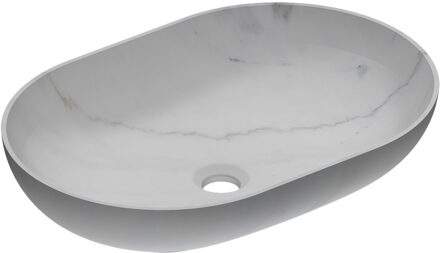Ink Waskom INK Roman 55 Ovaal 55x38x14cm Natuursteen Mat Wit Marmer