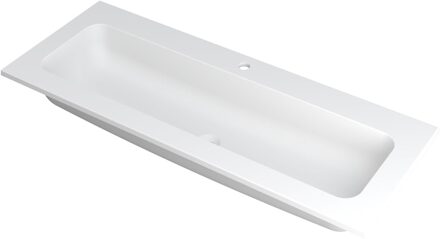 Ink Wastafel Faktor polystone centraal met 1 kraangat 120 cm x 45 cm x 1,5 cm Mat wit 3407221 Mat wit