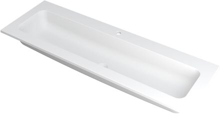 Ink Wastafel Faktor polystone centraal met 1 kraangat 140 cm x 45 cm x 1,5 cm Mat wit 3407231 Mat wit