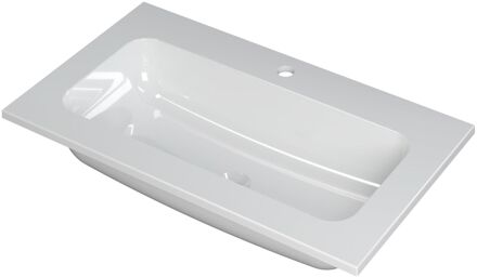 Ink Wastafel Faktor polystone centraal met 1 kraangat 80 cm x 45 cm x 1,5 cm Glans wit 3407001