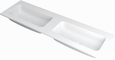 Ink Wastafel Faktor polystone dubbel zonder kraangaten 160 cm x 45 cm x 1,5 cm Mat wit 3407240 Mat wit