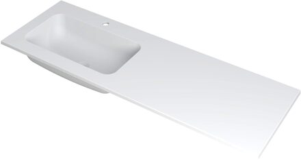 Ink Wastafel Faktor polystone links met 1 kraangat 140 cm x 45 cm x 1,5 cm Mat wit 3407235 Mat wit