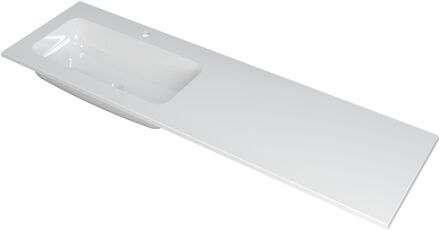 Ink Wastafel Faktor polystone links met 1 kraangat 160 cm x 45 cm x 1,5 cm Glans wit 3407045