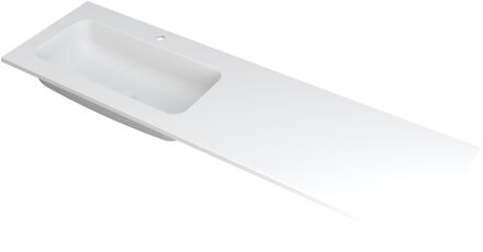 Ink Wastafel Faktor polystone links met 1 kraangat 160 cm x 45 cm x 1,5 cm Mat wit 3407245 Mat wit