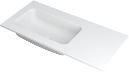 Ink Wastafel Faktor polystone links zonder kraangat 100 cm x 45 cm x 1,5 cm Mat wit 3407214 Mat wit