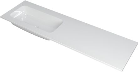 Ink Wastafel Faktor polystone links zonder kraangat 160 cm x 45 cm x 1,5 cm Glans wit 3407044