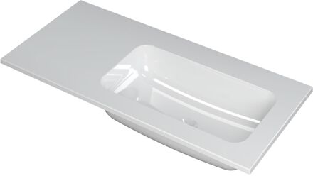 Ink Wastafel Faktor polystone rechts zonder kraangat 100 cm x 45 cm x 1,5 cm Glans wit 3407017