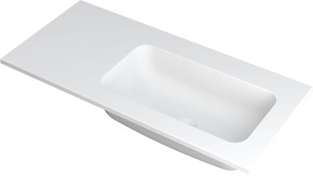 Ink Wastafel Faktor polystone rechts zonder kraangat 100 cm x 45 cm x 1,5 cm Mat wit 3407217 Mat wit
