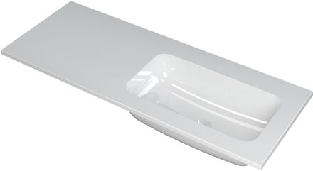 Ink Wastafel Faktor polystone rechts zonder kraangat 120 cm x 45 cm x 1,5 cm Glans wit 3407027