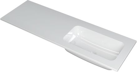 Ink Wastafel Faktor polystone rechts zonder kraangat 140 cm x 45 cm x 1,5 cm Glans wit 3407037