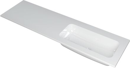 Ink Wastafel Faktor polystone rechts zonder kraangat 160 cm x 45 cm x 1,5 cm Glans wit 3407047