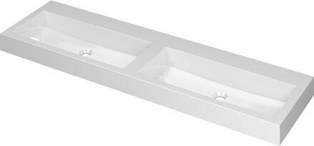 Ink Wastafel Momento Polystone dubbel zonder kraangaten 160 cm x 45 cm x 9 cm Glans wit 3421060