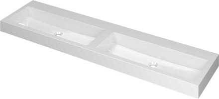 Ink Wastafel Momento Polystone dubbel zonder kraangaten 180 cm x 45 cm x 9 cm Glans wit 3421070