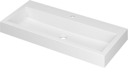 Ink Wastafel Momento Polystone met 1 kraangat 100 cm x 45 cm x 9 cm Mat wit 3421331 Mat wit