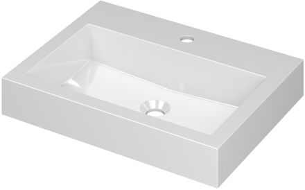 Ink Wastafel Momento Polystone met 1 kraangat 60 cm x 45 cm x 9 cm Glans wit 3421001