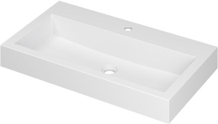 Ink Wastafel Momento Polystone met 1 kraangat 80 cm x 45 cm x 9 cm Mat wit 3421316 Mat wit