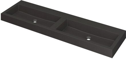 Ink Wastafel Momento Quartz dubbel zonder kraangaten 160 cm x 45 cm x 9 cm Quartz zwart 3421260