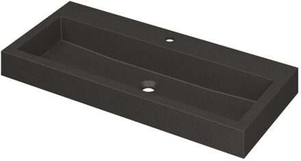 Ink Wastafel Momento Quartz met 1 kraangat 100 cm x 45 cm x 9 cm Quartz zwart 3421231