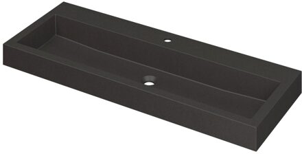 Ink Wastafel Momento Quartz met 1 kraangat 120 cm x 45 cm x 9 cm Quartz zwart 3421241