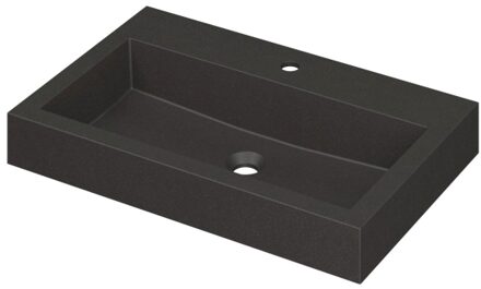 Ink Wastafel Momento Quartz met 1 kraangat 70 cm x 45 cm x 9 cm Quartz zwart 3421211