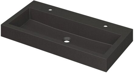 Ink Wastafel Momento Quartz met 2 kraangaten 90 cm x 45 cm x 9 cm Quartz zwart 3421222