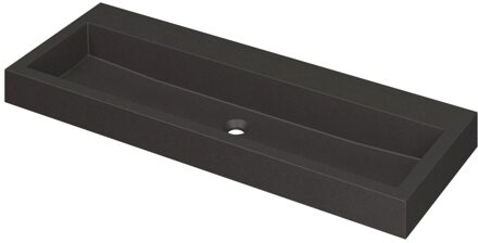 Ink Wastafel Momento Quartz zonder kraangat 120 cm x 45 cm x 9 cm Quartz zwart 3421240