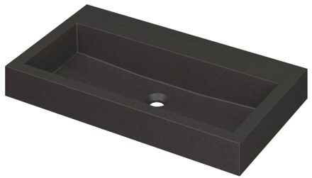 Ink Wastafel Momento Quartz zonder kraangat 80 cm x 45 cm x 9 cm Quartz zwart 3421215