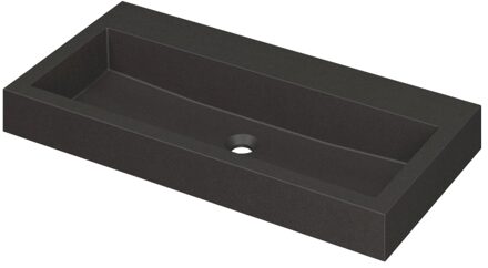 Ink Wastafel Momento Quartz zonder kraangat 90 cm x 45 cm x 9 cm Quartz zwart 3421220