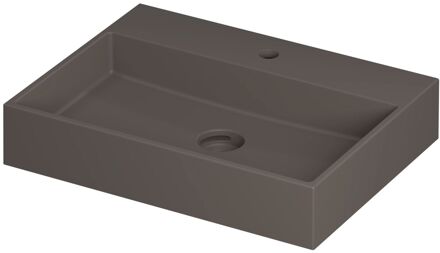 Ink Wastafel United Porselein met 1 kraangat incl. porseleinen click plug en verborgen overloop systeem 60 cm x 45 cm x 11 cm Mat basento 0206013