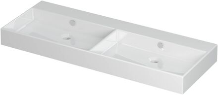 Ink Wastafel Unlimited Porselein dubbel zonder kraangat 120 cm x 45 cm x 11 cm Glans wit 0202091