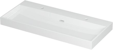 Ink Wastafel Urban Porselein met 2 kraangaten 100 cm x 45 cm x 8 cm Glans wit 0201081