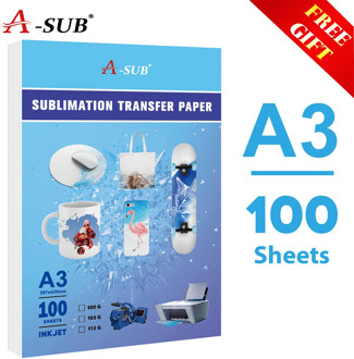 Inkjet Sublimation Heat Transfer Paper 100sheets A3 for Any Inkjet Printer with Sublimation Ink 100 Sheets Letter Size