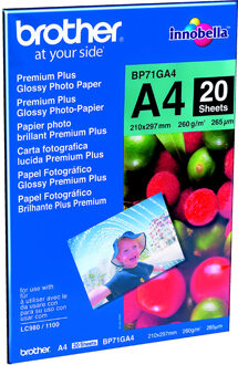 Inkjetpapier Brother Bp-71 A4 glans 260gr 20vel