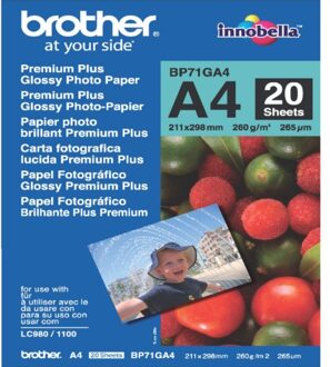Inkjetpapier Brother Bp-71 A4 glans 260gr 20vel