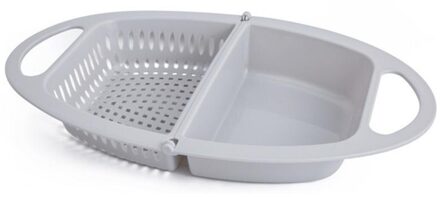 Inklapbare Afvoer Mand Fruit Pot Wassen Huishoudelijke Fruit Mand Plastic Plantaardige Mand Gootsteen Kom Wassen grijs