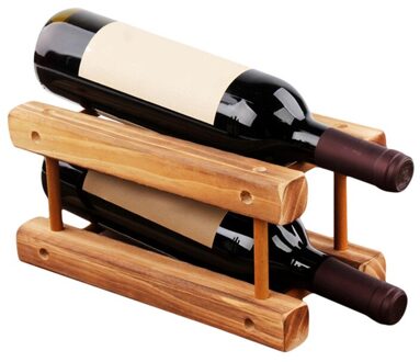 Inklapbare Houten Wijnrekken Fles Kast Stand Houders Houten Plank Organisator Opslag Voor Retro Vitrinekast Type1