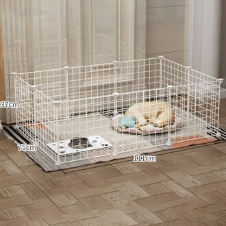 Inklapbare Huisdier Hek Ijzeren Hek Puppy Kattenbakvulling Huis Sport Training Ruimte Hond Levert Konijn Cavia Kooi 10stk wit