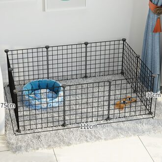 Inklapbare Huisdier Hek Ijzeren Hek Puppy Kattenbakvulling Huis Sport Training Ruimte Hond Levert Konijn Cavia Kooi 10stk zwart