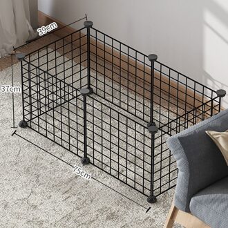 Inklapbare Huisdier Hek Ijzeren Hek Puppy Kattenbakvulling Huis Sport Training Ruimte Hond Levert Konijn Cavia Kooi 6stk zwart