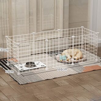 Inklapbare Huisdier Hek Ijzeren Hek Puppy Kattenbakvulling Huis Sport Training Ruimte Hond Levert Konijn Cavia Kooi 8stk wit