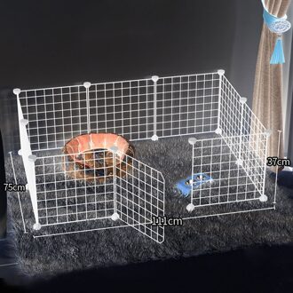 Inklapbare Huisdier Hek Ijzeren Hek Puppy Kattenbakvulling Huis Sport Training Ruimte Hond Levert Konijn Cavia Kooi 9stk wit