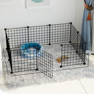 Inklapbare Huisdier Hek Ijzeren Hek Puppy Kattenbakvulling Huis Sport Training Ruimte Hond Levert Konijn Cavia Kooi 9stk zwart