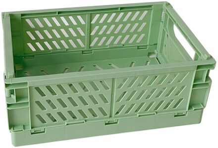 Inklapbare Krat Plastic Vouwen Opbergdoos Mand Utility Cosmetische Container 4X7E groen