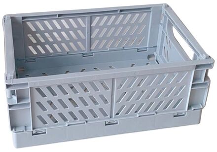 Inklapbare Krat Plastic Vouwen Opbergdoos Mand Utility Cosmetische Container Desktop Houder Thuisgebruik Blauw