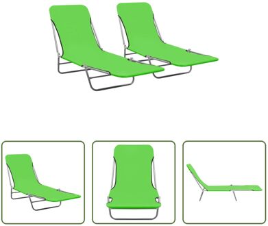 Inklapbare Ligstoel - Groen - 55 x 182 x 24 cm - Verstelbare rugleuning