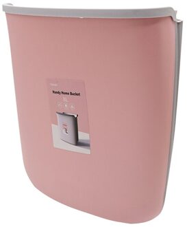 Inklapbare Prullenbak Afvalbak Keuken Accessoires Muur Opknoping Wc Afval Opbergdoos Vuilnis Kan Wandmontage Vouwen roze