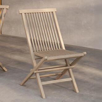 Inklapbare Tuinstoel 'Amberia' Teakhout, kleur Whitewash