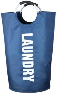 Inklapbare Wasmand Draagbare Oxford Stof Wasmand Met Metalen Handgrepen Voor Laundry Room College Slaapzalen donker blauw