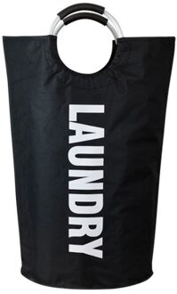 Inklapbare Wasmand Draagbare Oxford Stof Wasmand Met Metalen Handgrepen Voor Laundry Room College Slaapzalen zwart