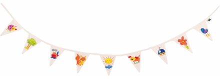 Inkleurbare blanco vlaggenlijn DIY - 3x - katoen - 110 cm